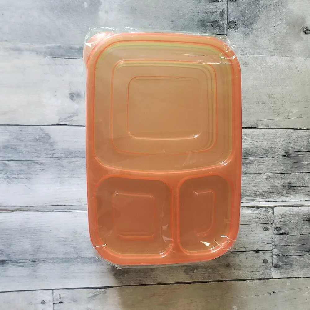 NWT - Simplete – 3 Compartment Bento Lunch Box - Set of 5